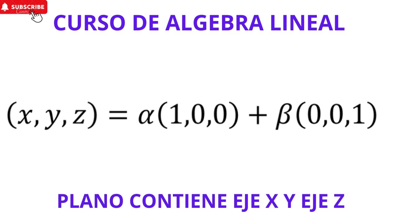 CURSO DE ALGEBRA LINEAL - CLASE 42 - PLANO CONTIENE A DOS EJES