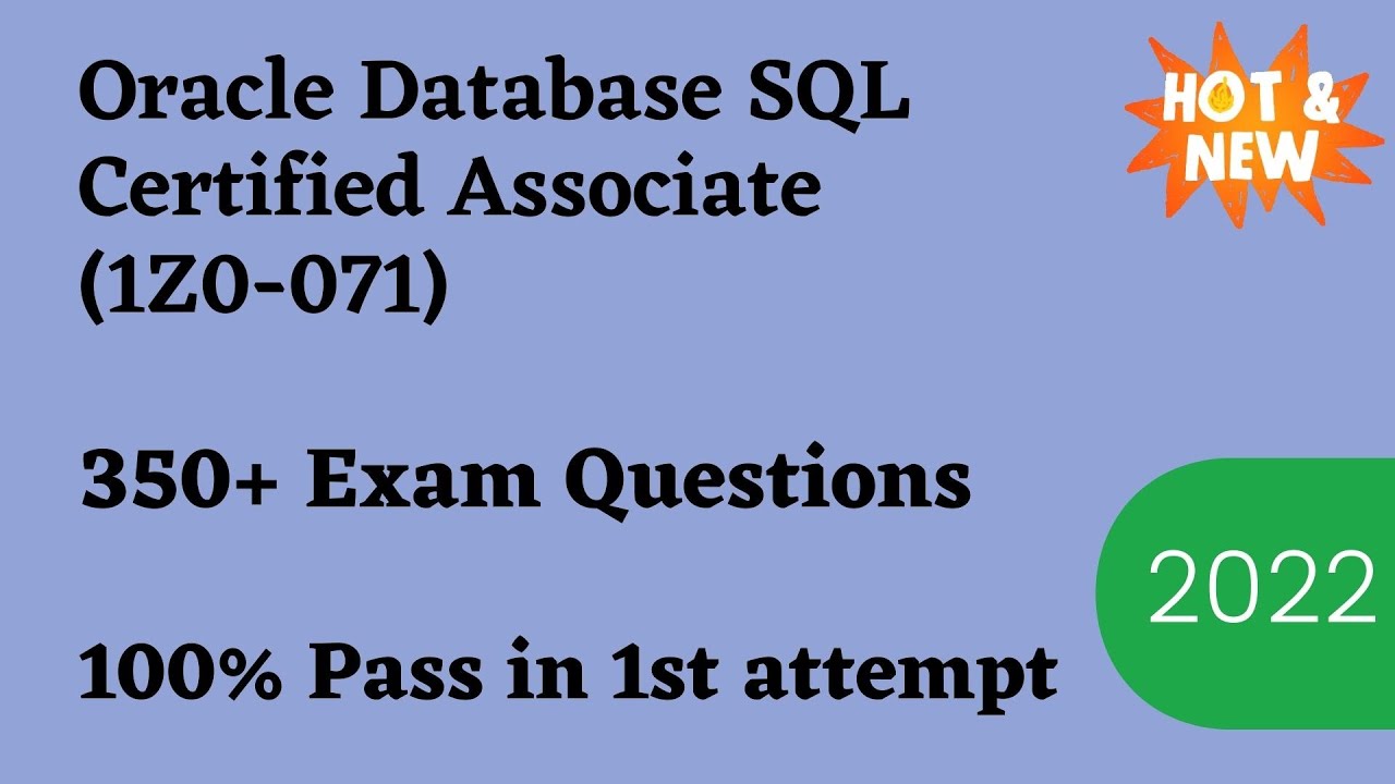 Oracle Database SQL Certified Associate (1Z0-071) Practice Questions 2026