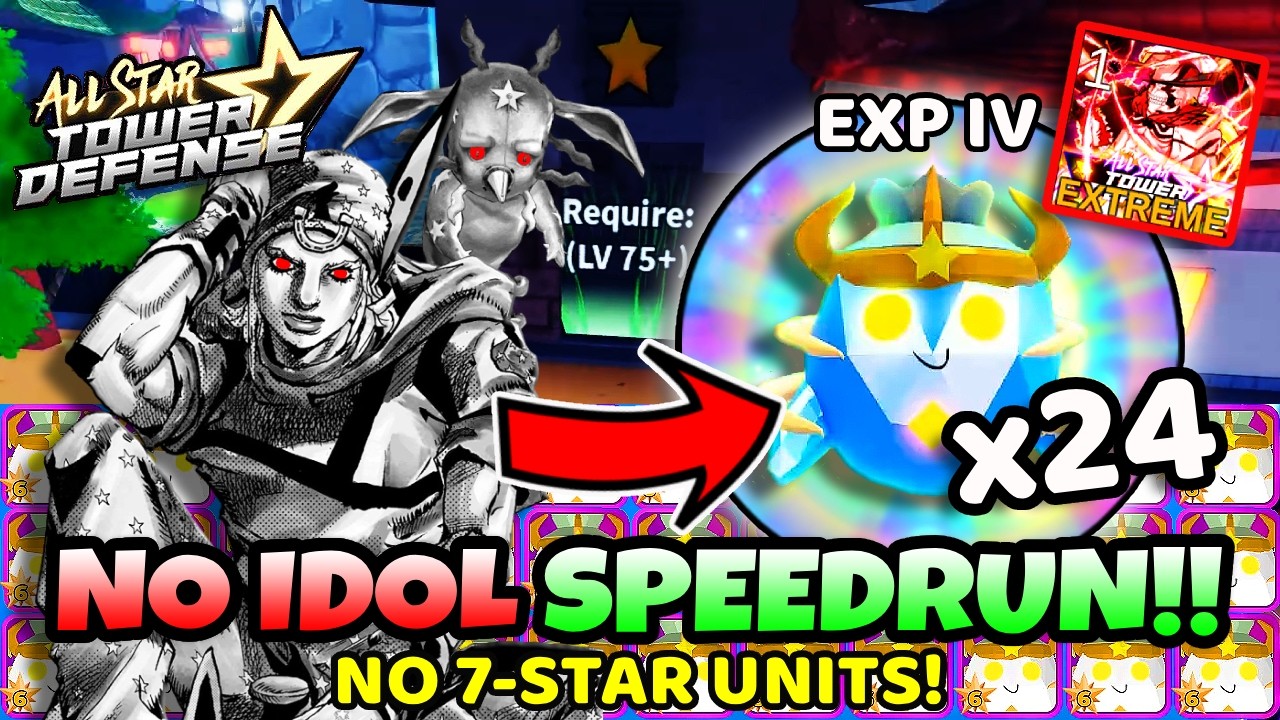 NO IDOL SOLO SPEEDRUN Extreme EXP Ticket Raid ft. Dark Johnny Joestar All Star Tower Defense Roblox