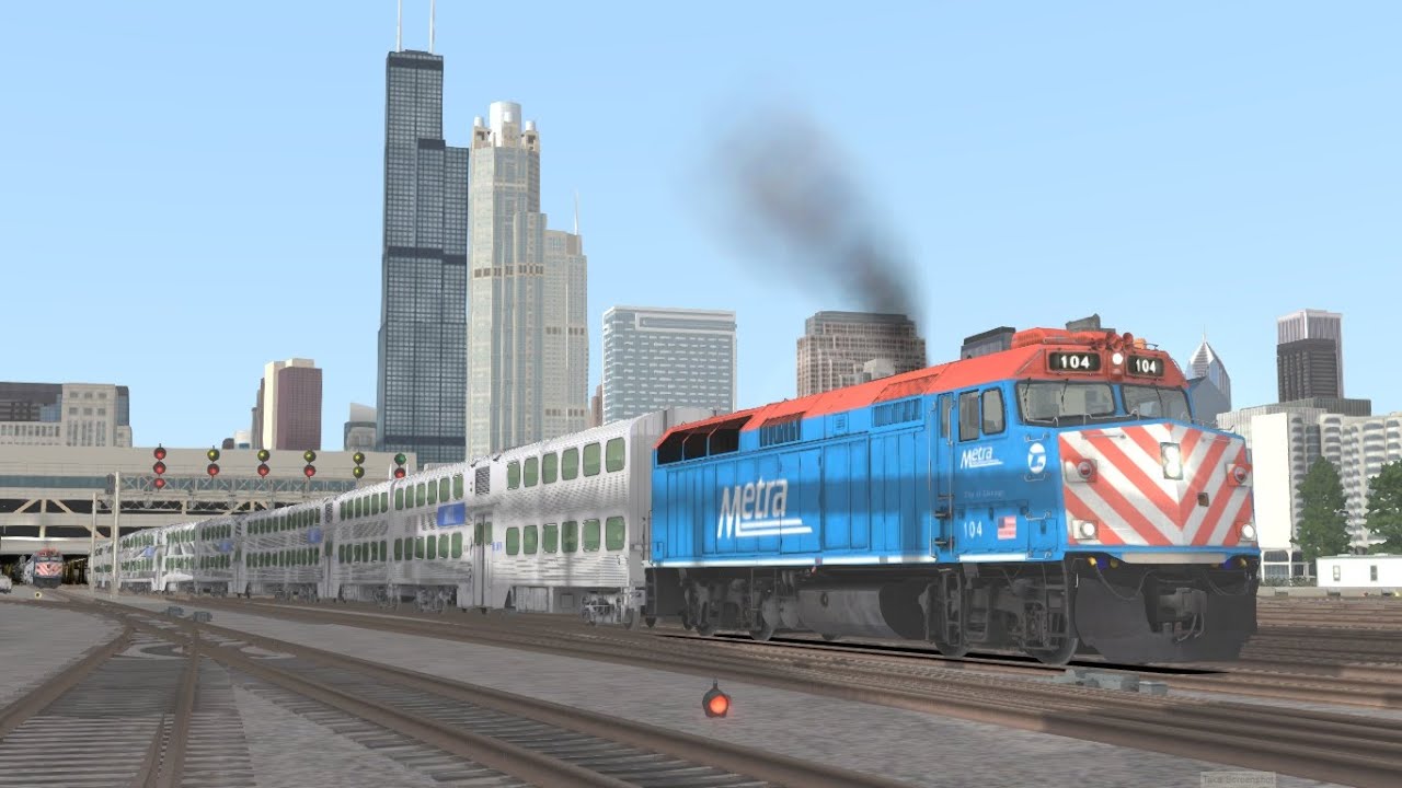 Train Simulator 2021 | The Racetrack: Aurora to Chicago - Metra EMD F40PH - Chicago Evening Commuter
