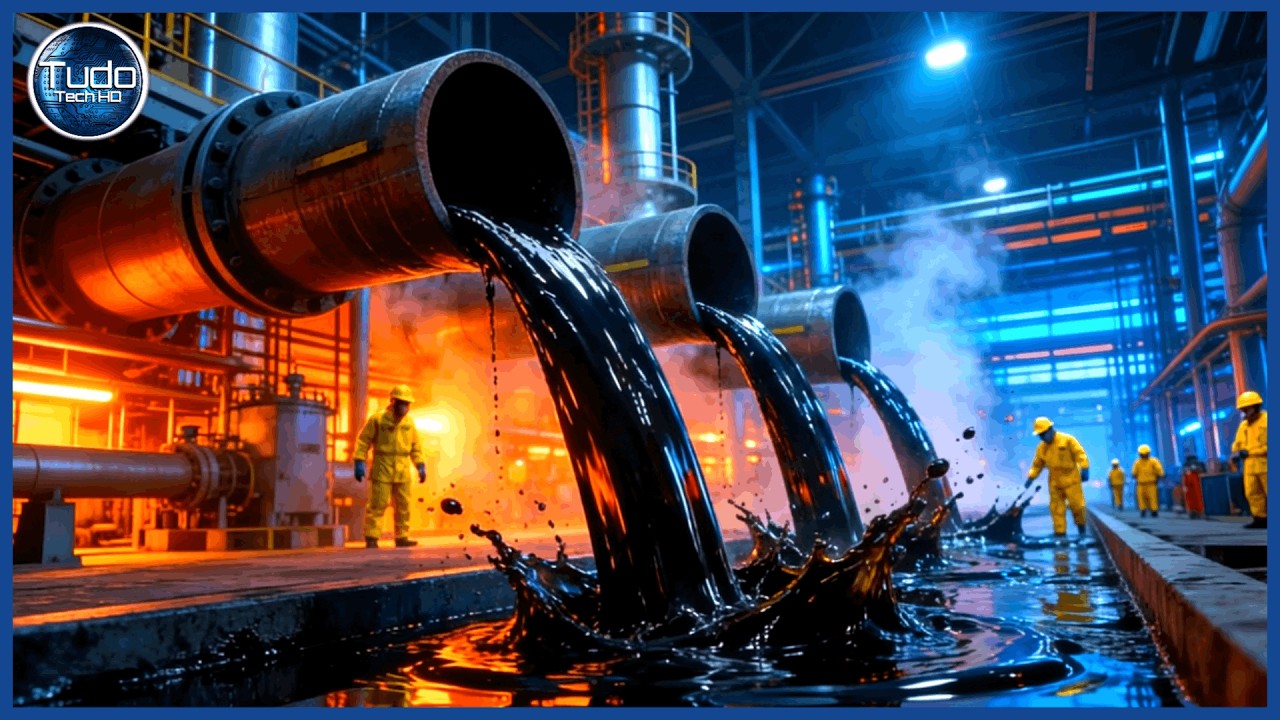 Como a GASOLINA é Feita a partir do Petróleo Bruto. Incrível Processo Industrial - Extração e Refino