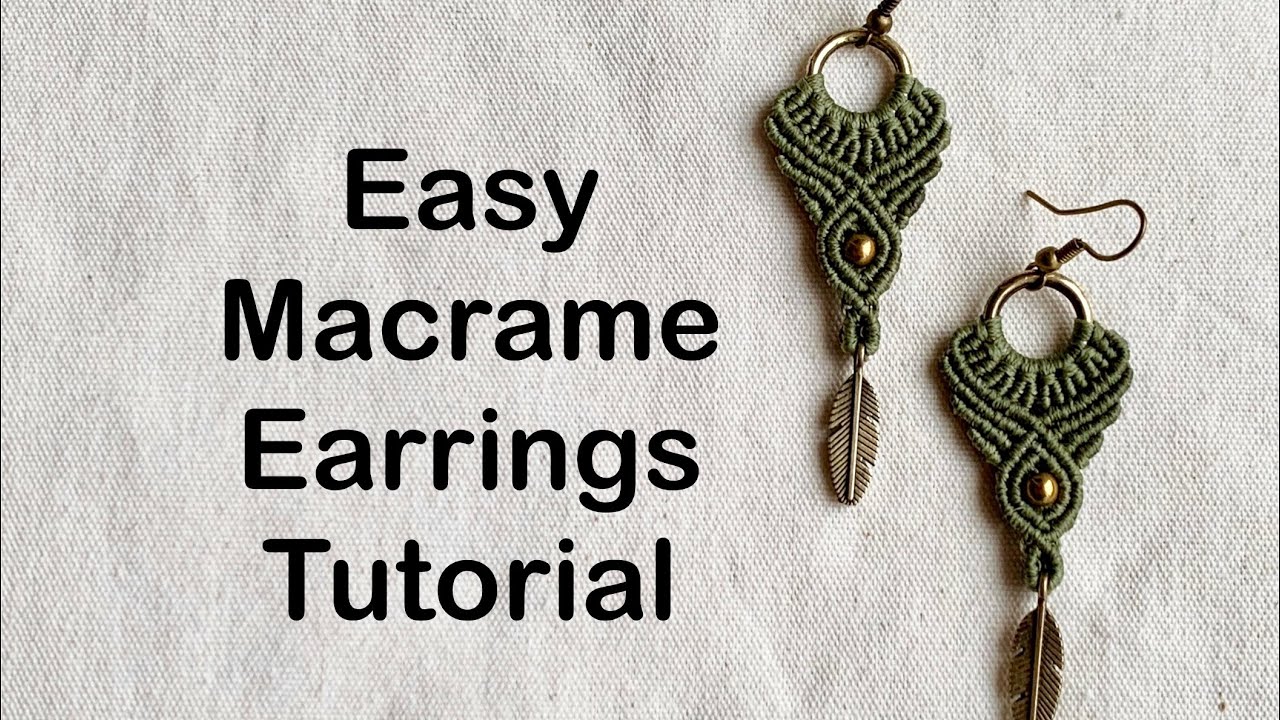Easy macrame earrings tutorial model 2