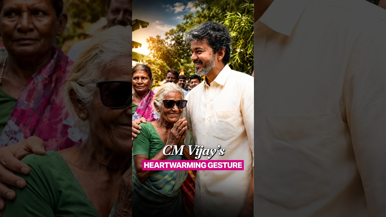 Tamil Nadu CM Vijay Gifts Glasses to Elderly Woman in Mettur
