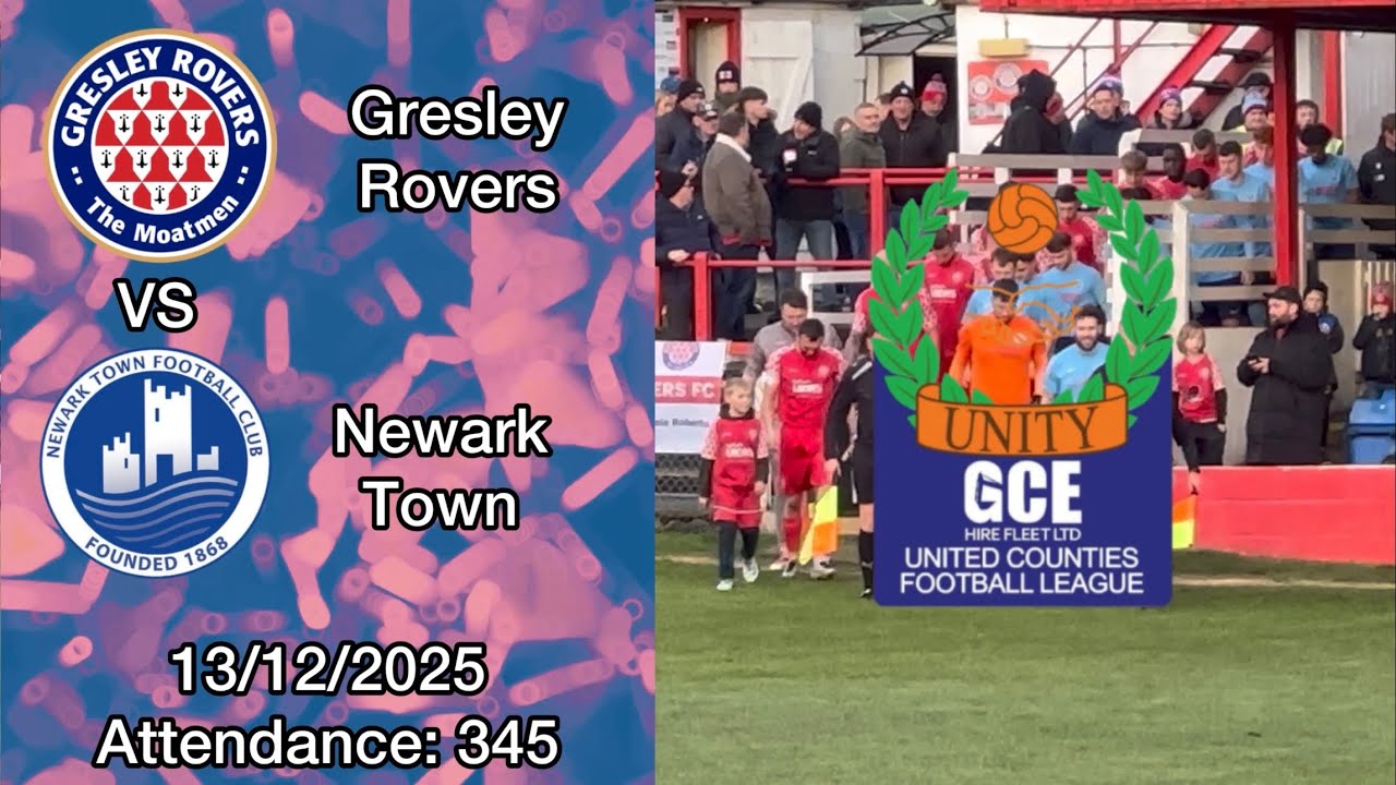 Gresley Rovers 0-1 Newark Town, United Counties Premier Division North, 13/12/2025