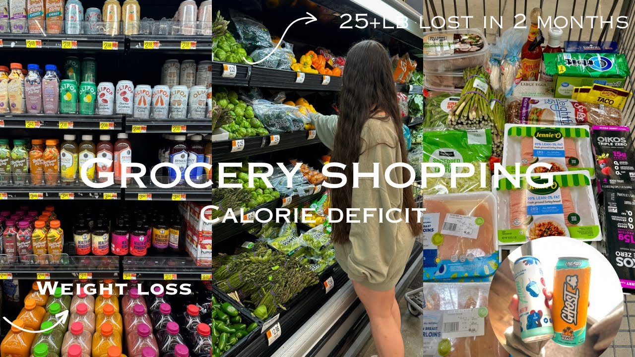 Come grocery shopping w/ me in a calorie deficit🫐🍳weight loss,diet,protein!!