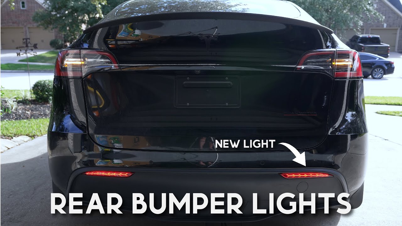 Установка указателей поворота на задний бампер Tesla Model Y