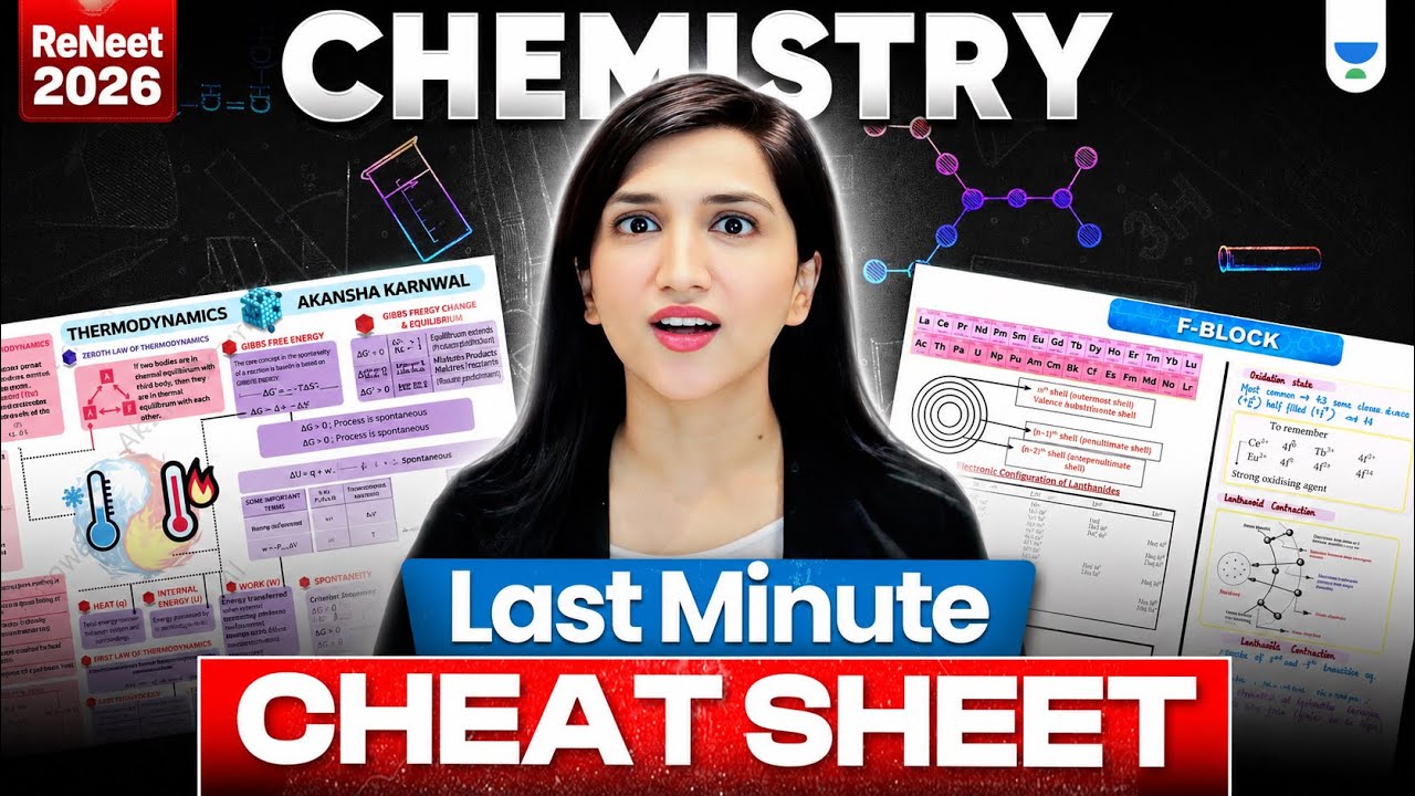 Lock 100+ Marks with Last Minute Chemistry Cheat Sheet | #akanshakarnwal #reneet2026