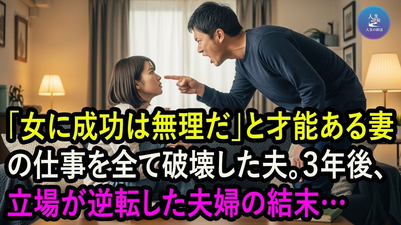 「女に成功は無理だ」と才能ある妻の仕事を全て破壊した夫。３年後、立場が逆転した夫婦の結末…
