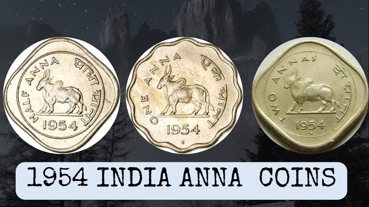 India 1954 Half, One & Two Anna Old Coins #india #coins #rupee #youtube
