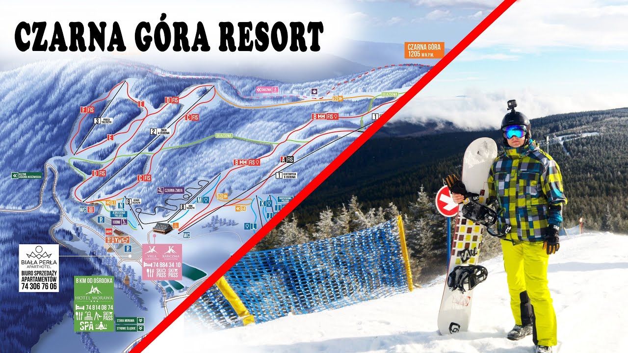 CZARNA GÓRA RESORT 2020 Trasy A,B,C,L(Efka),M,N(Jędruś), wyciągi