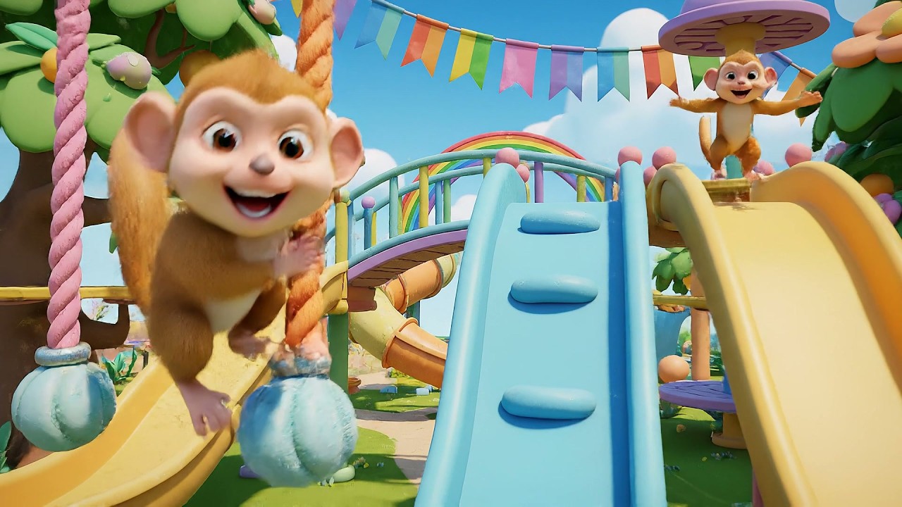 Five Little Monkeys Banana Hunt Chaos | Funny Animal Song & Counting Rhyme