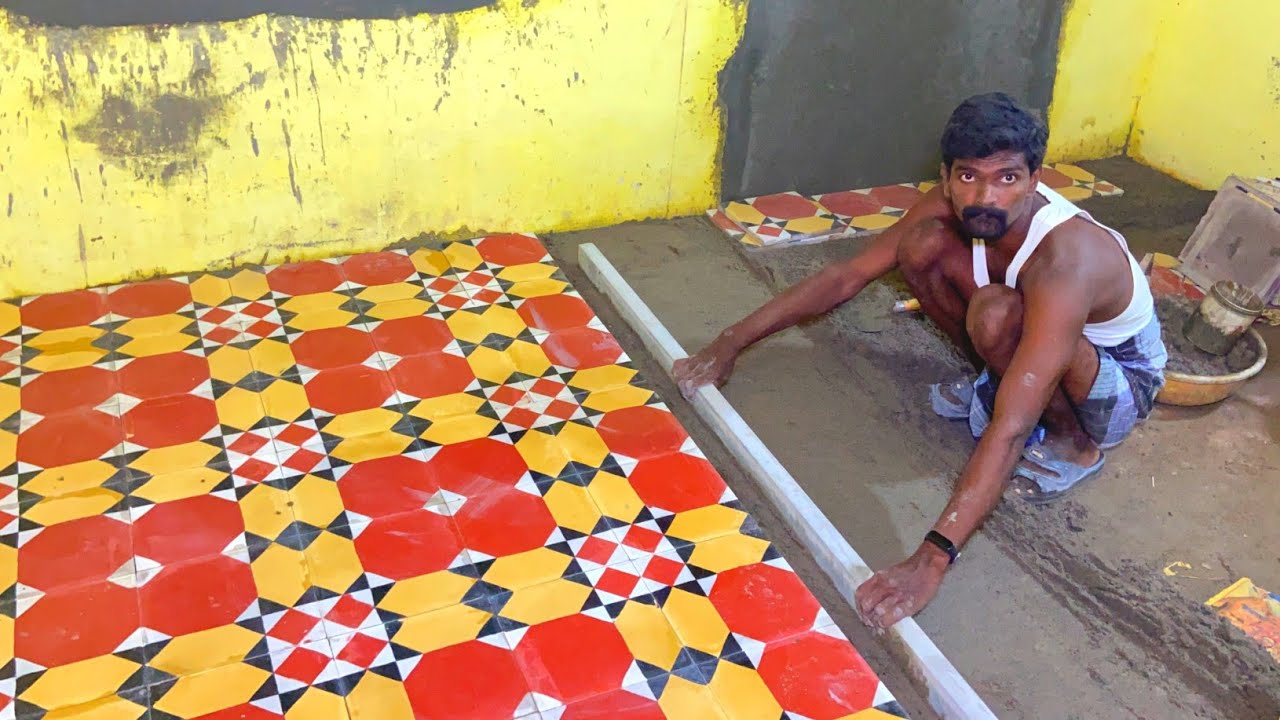 Athangudi Tile-Amazing with house flooring Athangudi tiles installation and healthy for human body