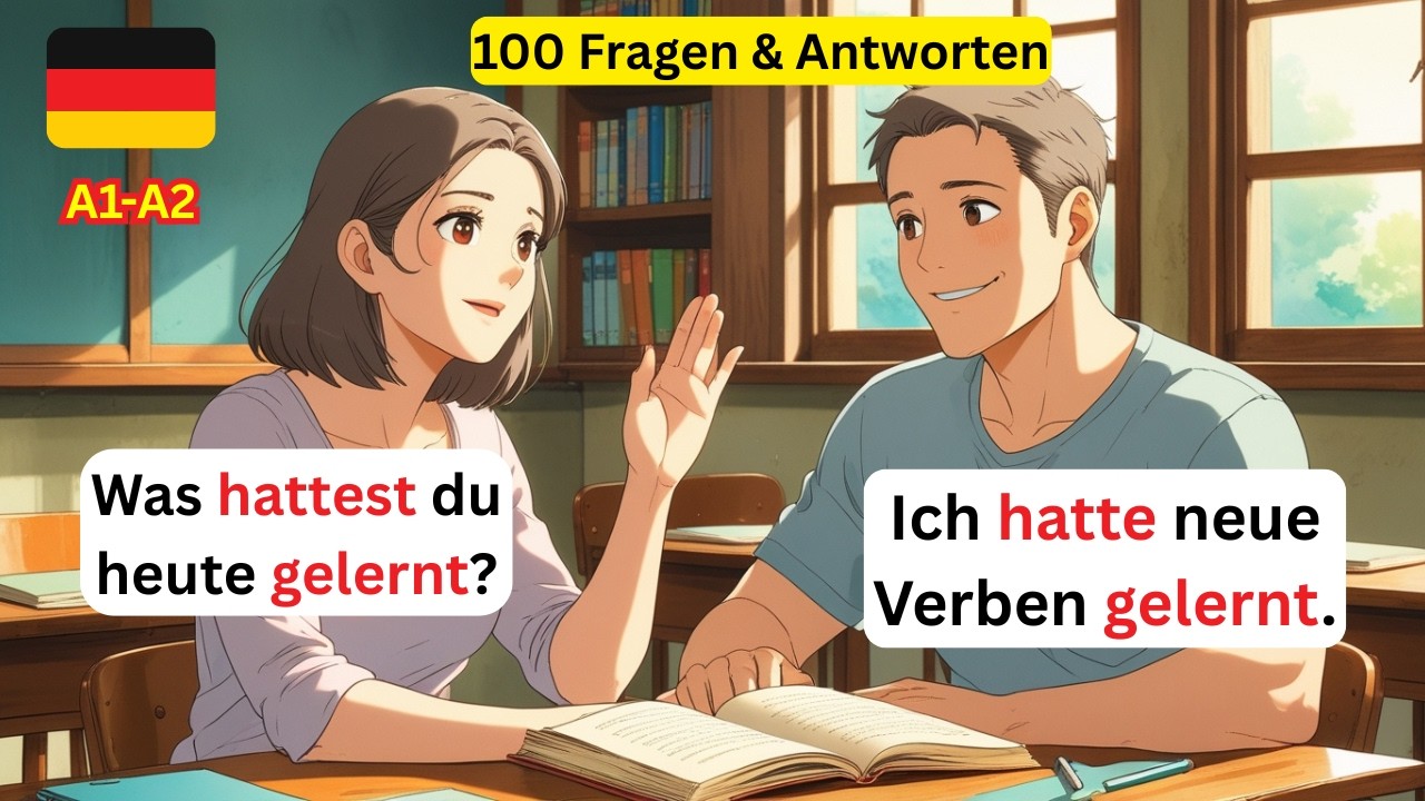 100 German Questions & Answers in Präteritum 🇩🇪 | A1–A2 German Past Tense with Easy Verbs