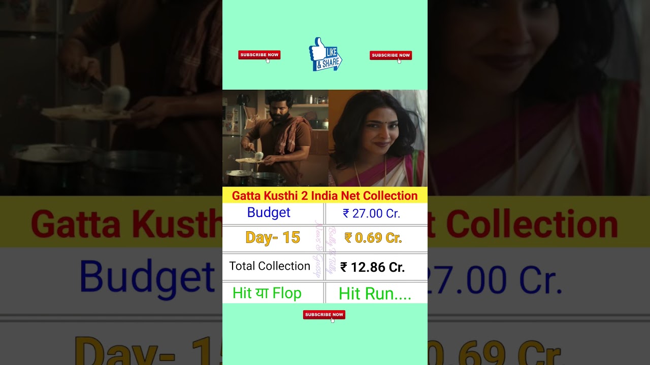 Gatta Kusthi 2 India Net Collection Day-15 | #gattakusthi2 #vishnuvishal #aishwaryalekshmi #yogibabu