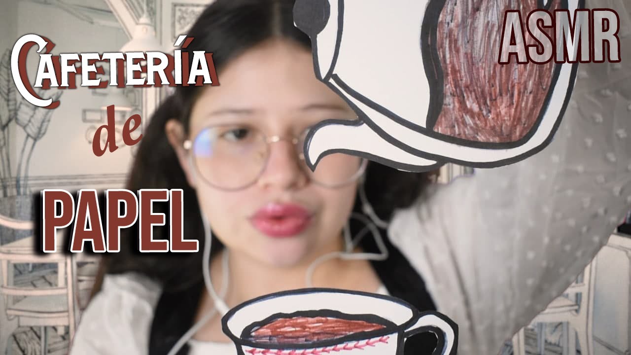 ASMR ☕CAFETERIA con PAPEL 🥐🥤📃 Asmr en ESPAÑOL - Vivalen ASMR