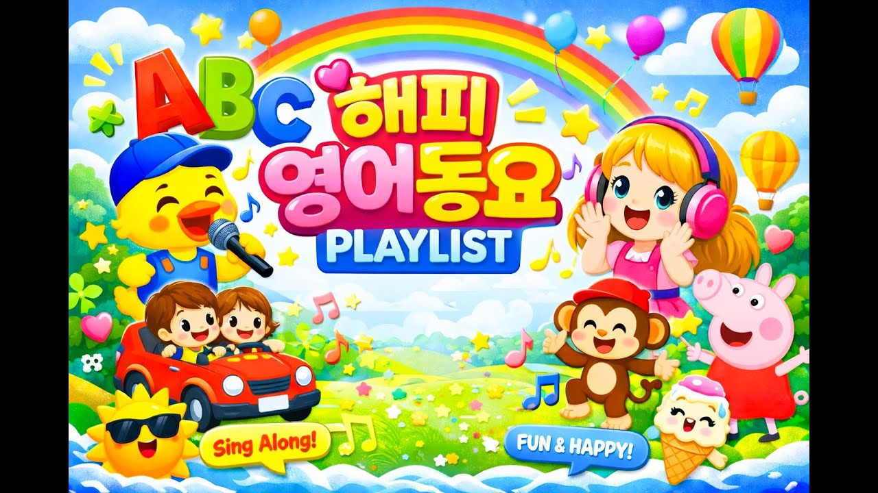 해피 영어동요 연속듣기 😊 | ABC · 인기 영어동요 모음