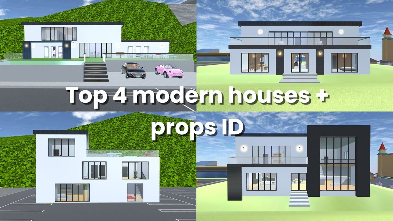 Top 4 modern house + props ID | Sakura School Simulator