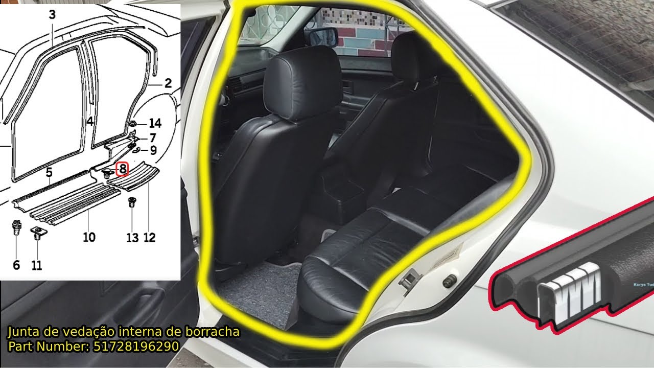 Troca da borracha da porta traseira - BMW E36 325i