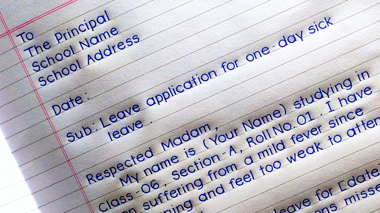 How to Write a One-Day Sick Leave Application | iNote