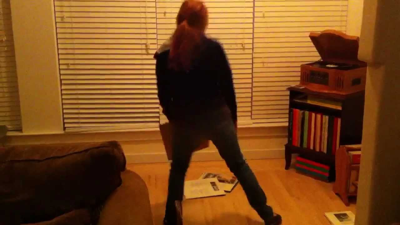 husband catches funny wife dancing