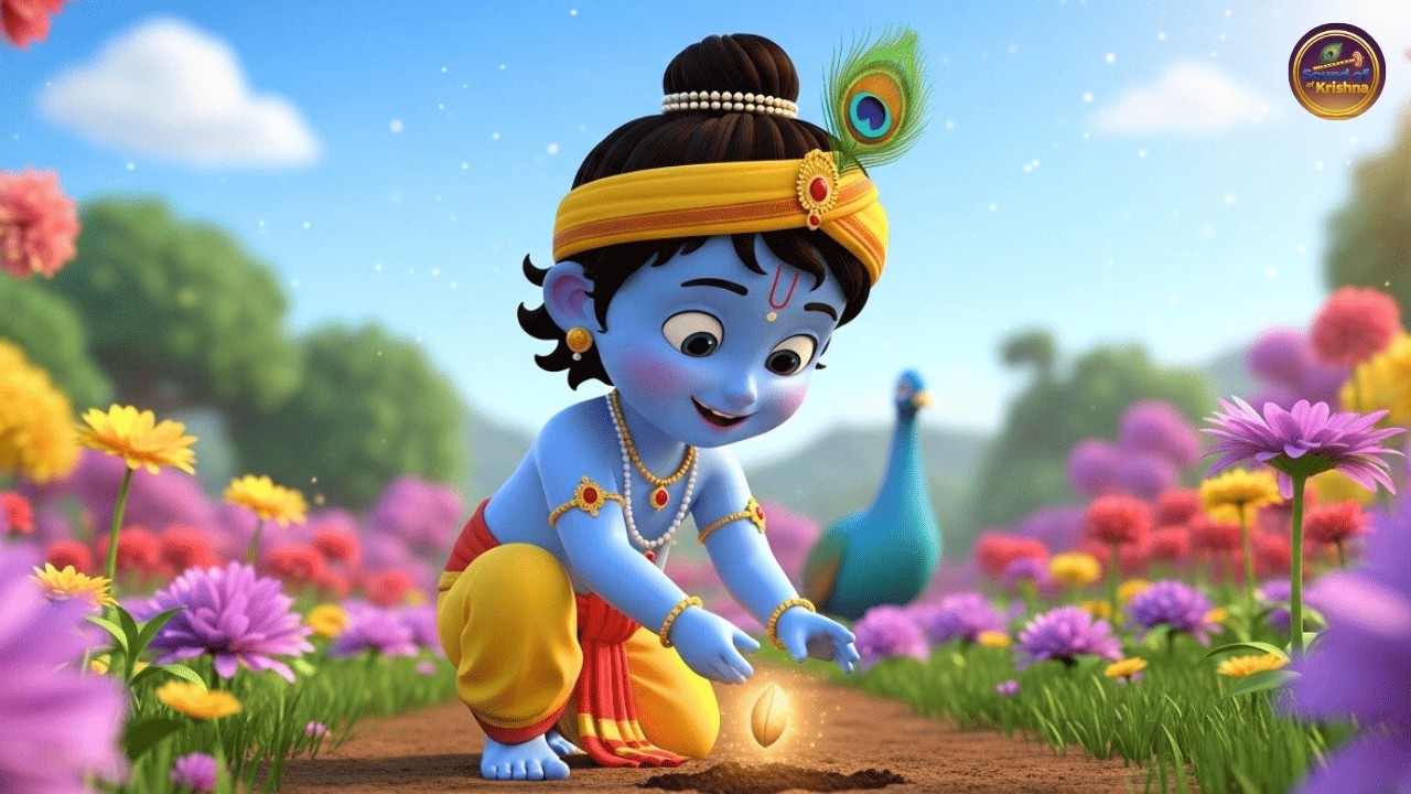 Shri Krishna Govind Hare Murari | Little Krishna Lullaby for Kids | Peaceful Sleep Bhajan 14
