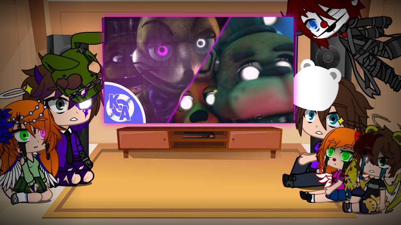 Aftons + Ennard React to Glitchtrap (original vids in description)