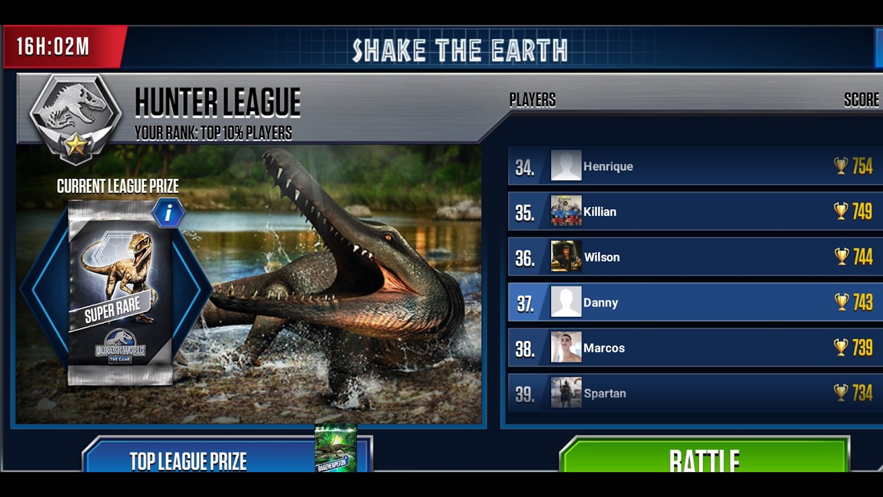 Grinding on the tournament in Jurrasic world.