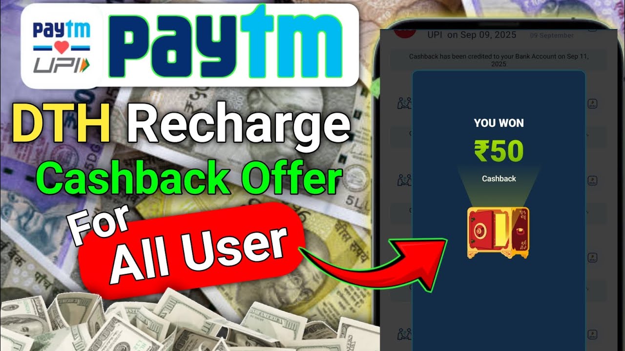 Paytm DTH Recharge Cashback offers / Earn Upto 50 Cashback From Paytm DTH Recharge Offers