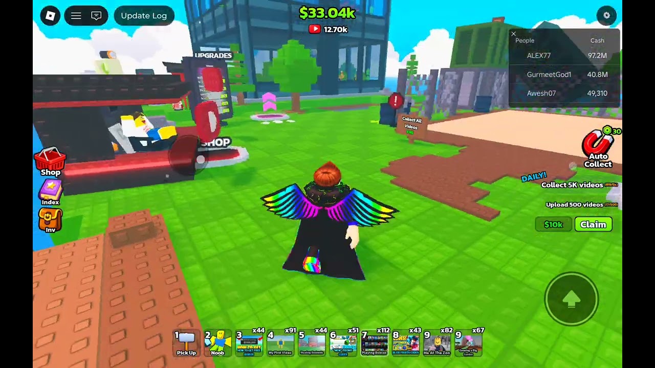 I played be a youtuber in roblox.