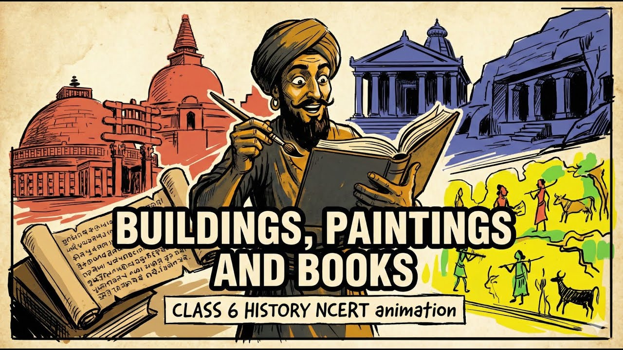 Buildings, Paintings and Books | NCERT Class 6 History Chapter 10 | Whiteboard Animation Explainer