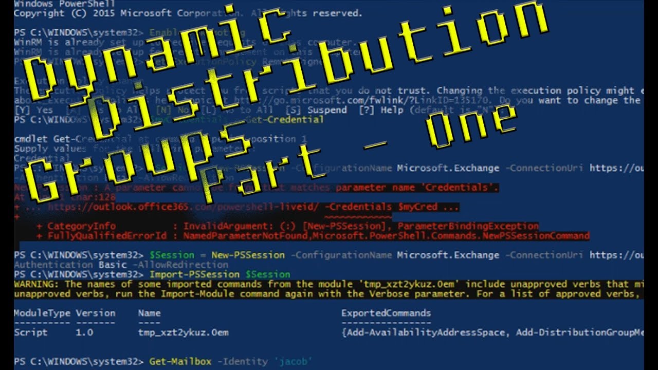 Office365 Dynamic Distribution Groups - Part 1: Intro with Powershell