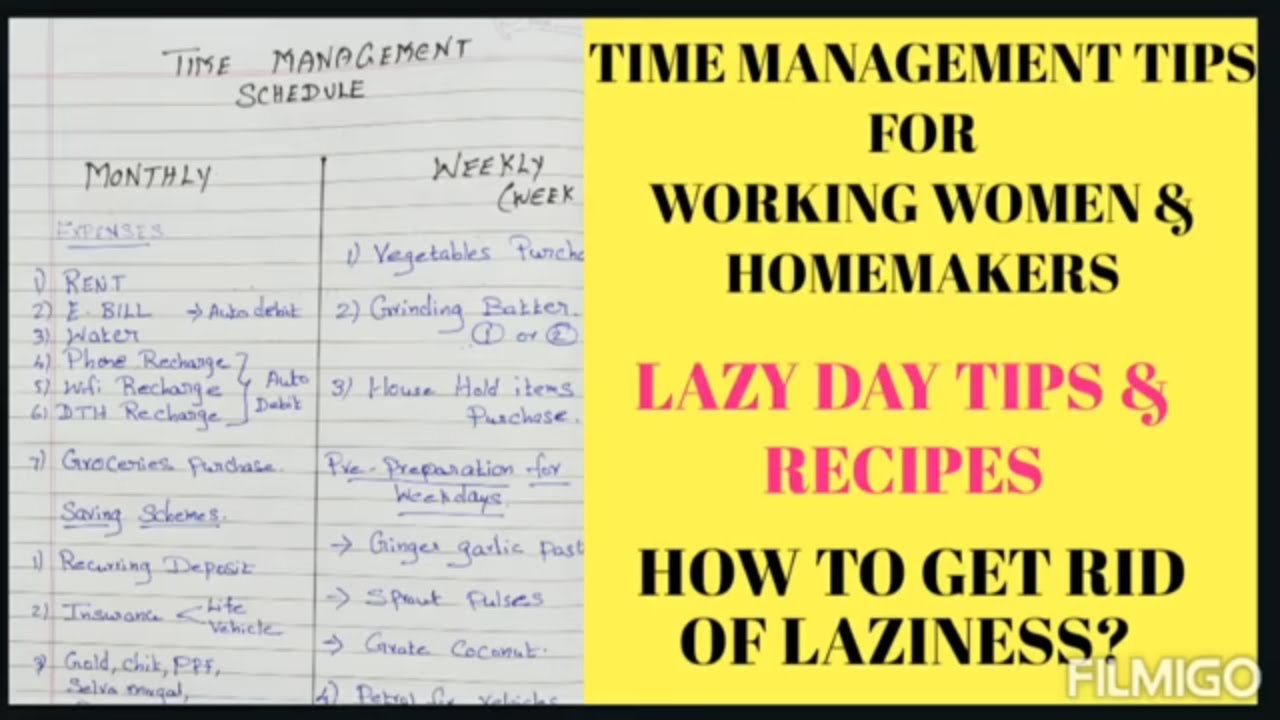 Time Management Tips for Working Women & Home Makers | Monthly & Weekly Schedule| Pre-Planning  Tips