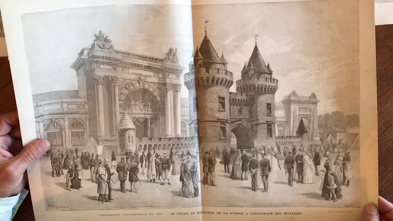 Exposition Universelle 1889 Paris lot x 7 large World's Fair prints