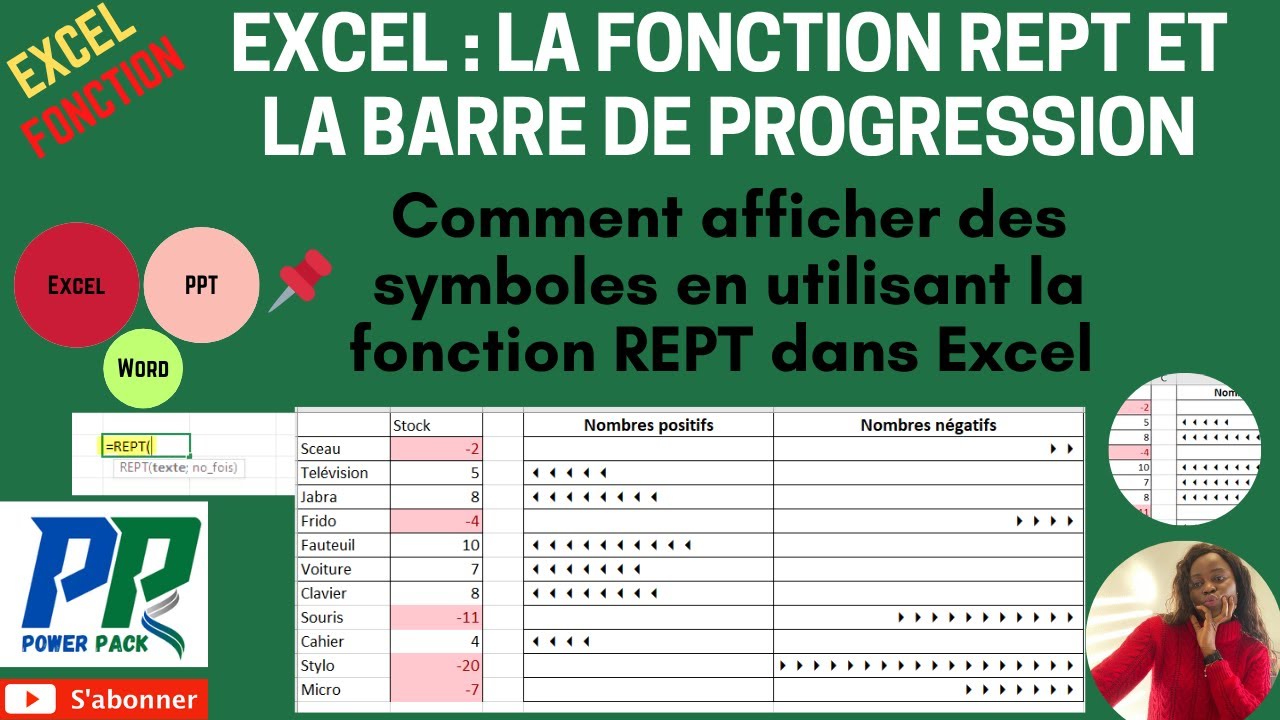 Excel : Afficher des symboles grâce à la fonction REPT
