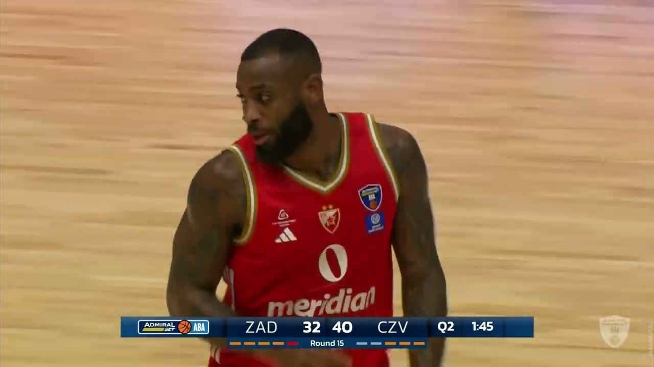 AdmiralBet ABA League 2025/26, highlights, Round 15: Zadar - Crvena zvezda Meridianbet (17.1.2026)
