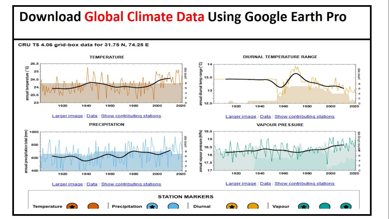 How to download Global Climate Data from Google Earth Pro