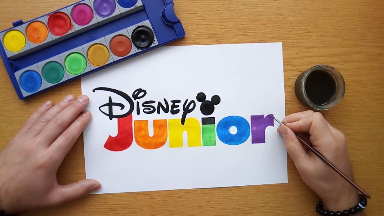 colorful Disney Junior logo - painting