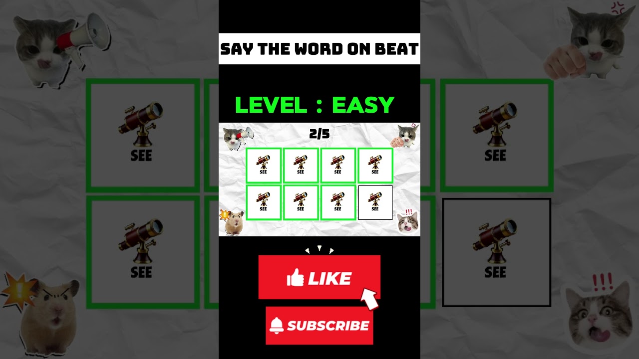 Say The Word On Beat Challenge | Level 1 - 5 | Level Easy to Insane