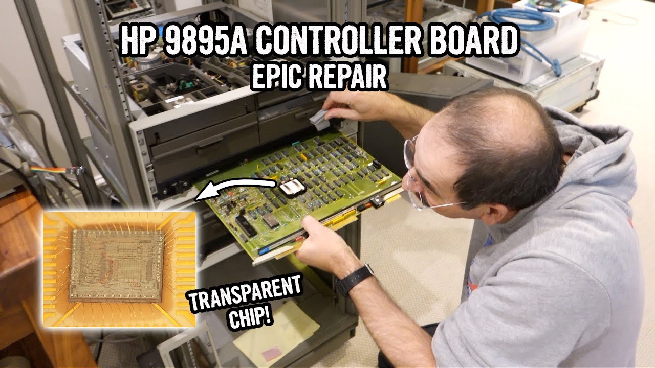 HP 9895A Part 2: Epic Controller Board Repair (and a transparent chip surprise)