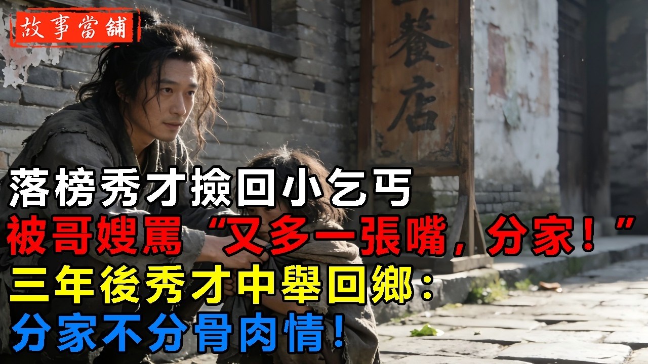 落榜秀才撿回小乞丐，被哥嫂罵&ldquo;又多一張嘴，分家！&rdquo;，三年後秀才中舉回鄉：分家不分骨肉情！| 民間故事 | 故事當舖