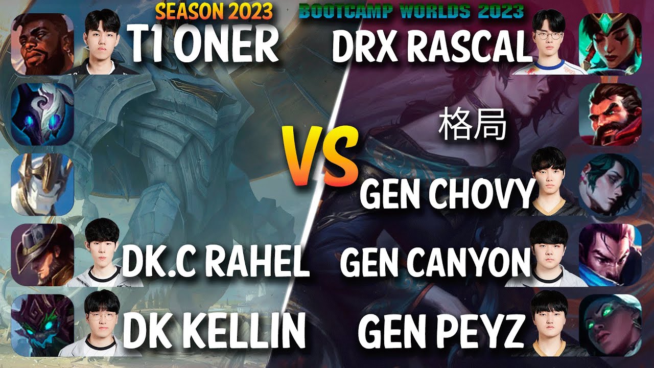 GEN Chovy HWEI Mid + Canyon Duo Peyz, DRX Rascal vs T1 Oner - Patch 14.3 KR Ranked | lolrec