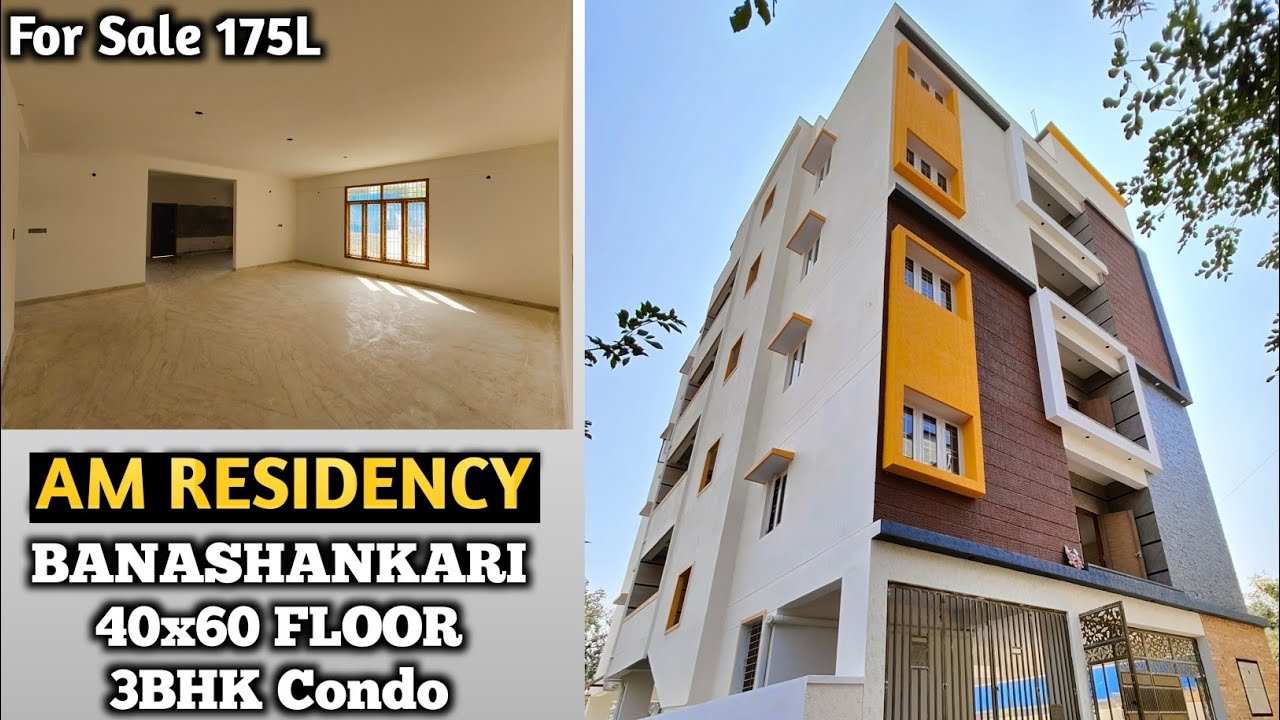 Продается 3-комнатная квартира в жилом комплексе AM Residency, размеры 40x60, район Банашанкари.