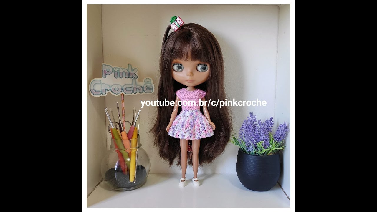 Vestido em crochê passo a passo para Blythe