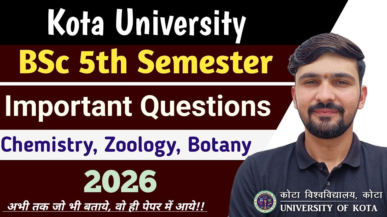 Kota University | BSc 5th Semester Important Questions 2026 || By Dadhich Sir