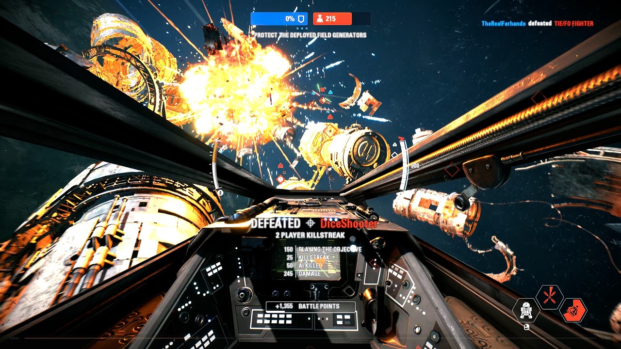 Starfighter Assault Cockpit Gameplay - D'Qar (Resistance) Star Wars Battlefront II