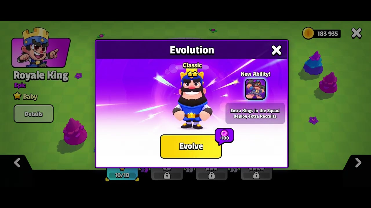 Baby Royal King Evolution to Classic Royal King | Squad Busters