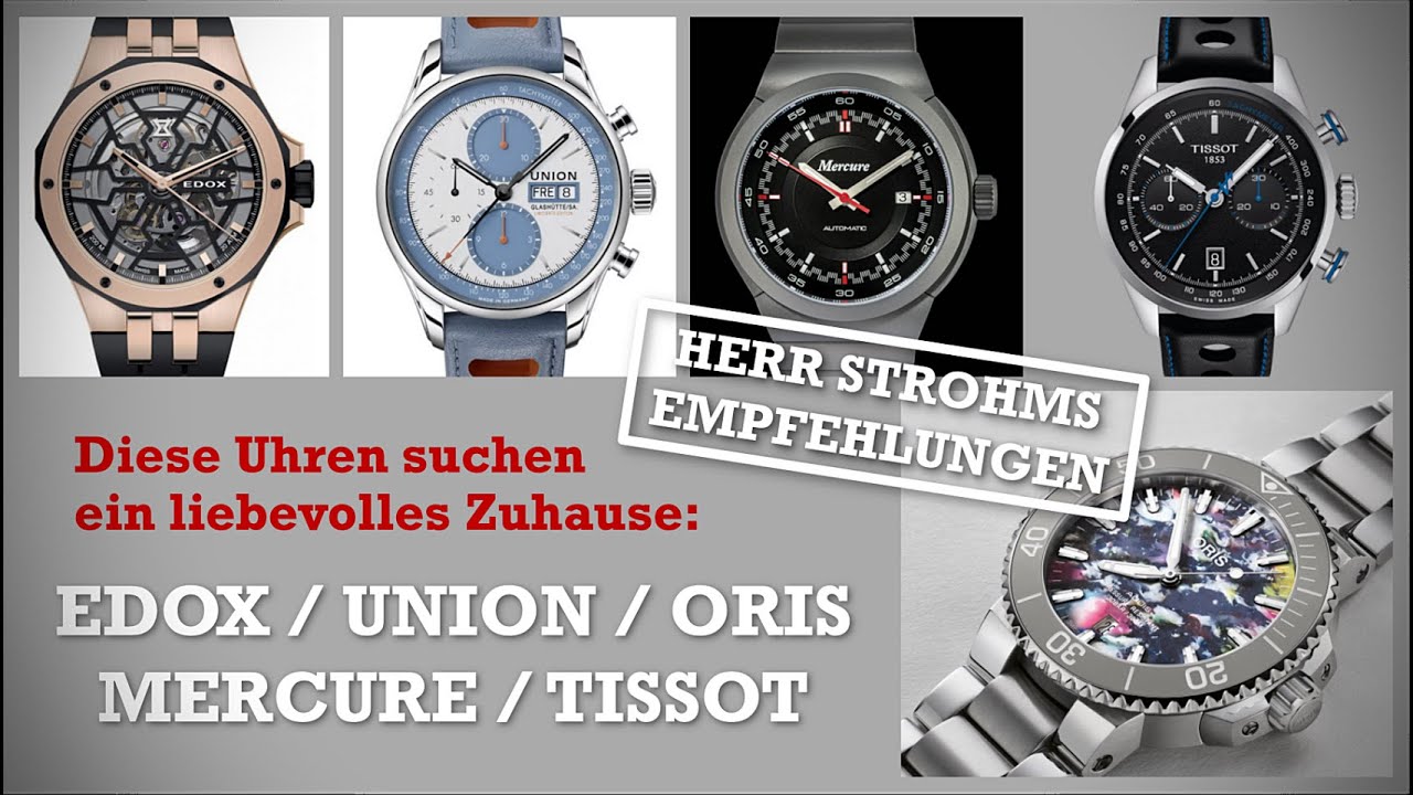Lieblingsstücke: Union Glashütte, Mercure, Edox, Tissot, Oris - Shopping-TV mal anders.