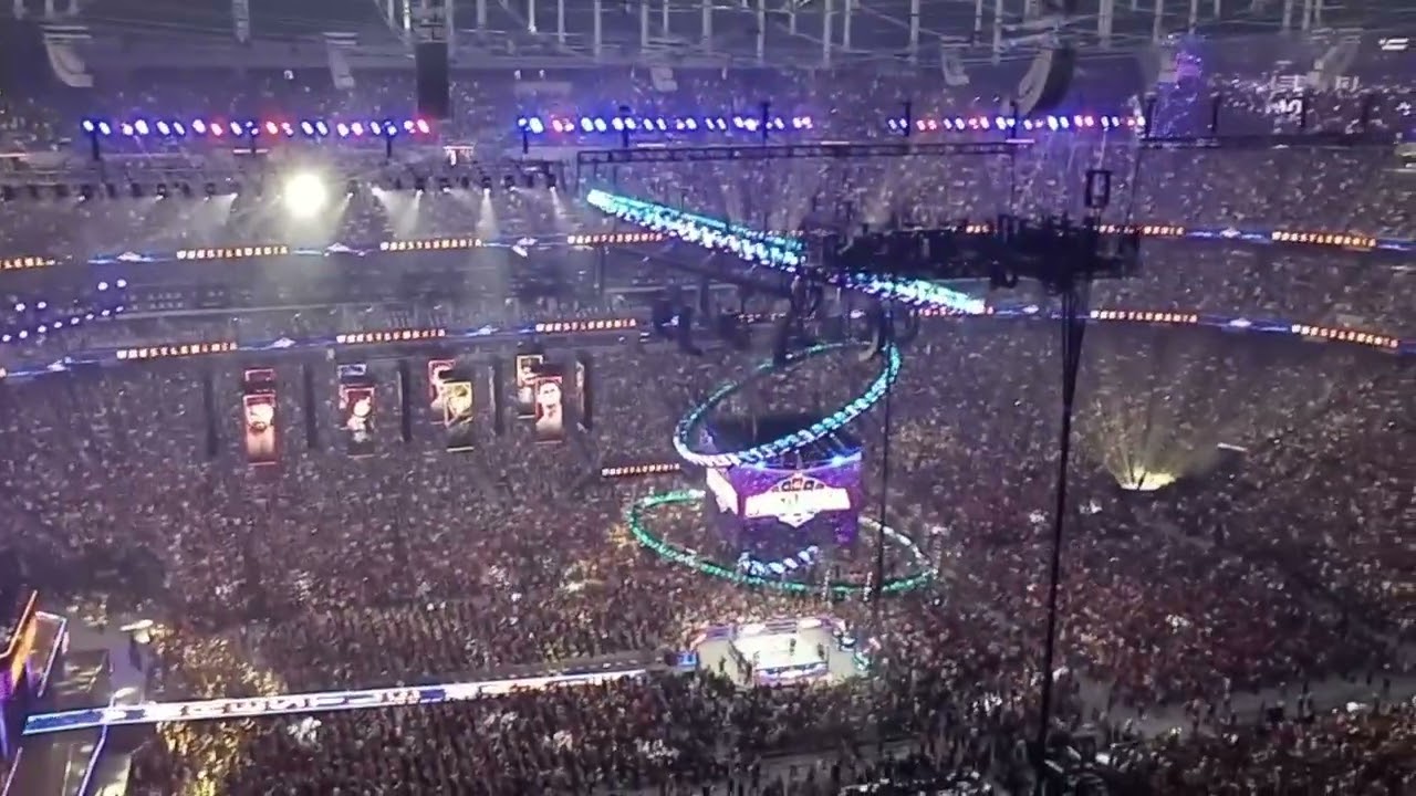 Wrestlemania 41 - Las Vegas - Stone Cold Steve Austin Entrance & Attendance Announcement - 63k