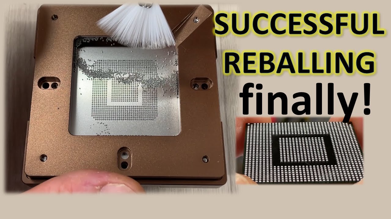 Reballing jig test - finally I can reball a chip too!