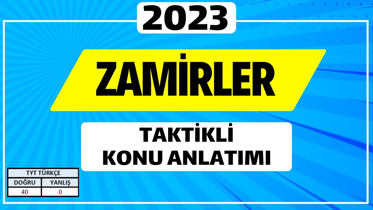TYT Türkçe | Sözcük Türleri - Zamirler | Türkçe Konu Anlatımı | #tyt2023 | Kutlu Hoca